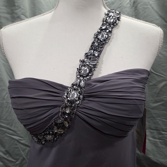 NWT Morgan & Co. One-Shoulder Dress in Slate - Picture 4 of 4